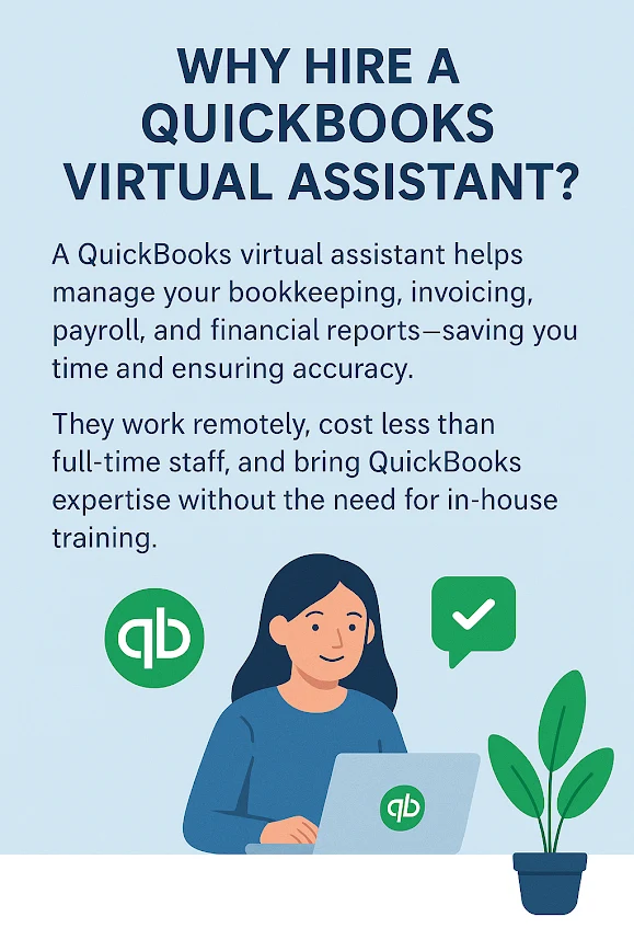 QuickBooks virtual assistant managing accounting tasks